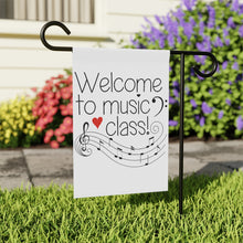 Welcome to Music Class Banner for Classroom, Garden, Porch, Musician Lifestyle - White