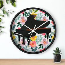 Bright Floral Piano Studio Wall clock, Music Teacher, Music Student, Music Studio, Practice, Music Lessons