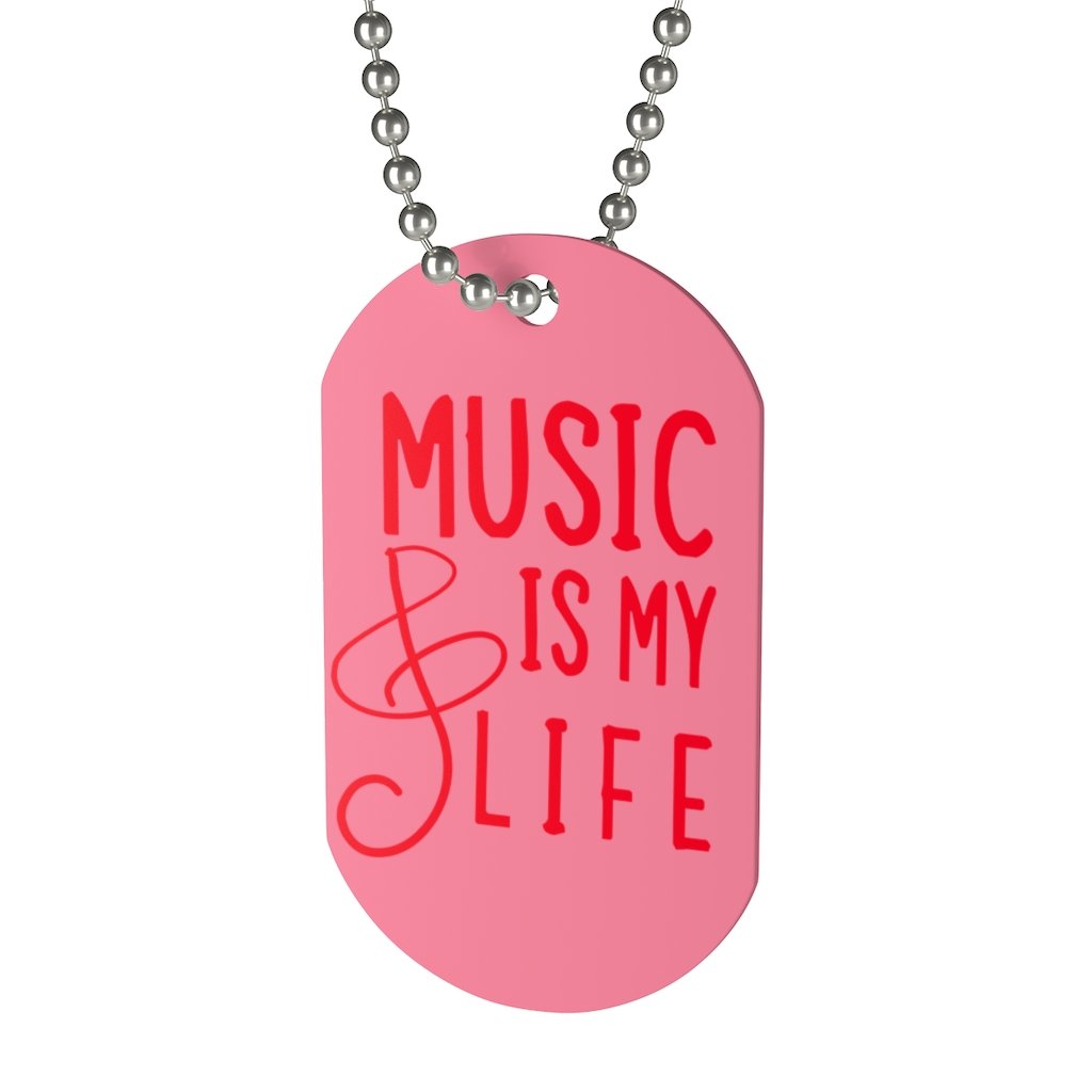 Music is my life Dog Tag Necklace - Music Theory Shop