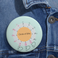 Circle of 5ths Pin Button - aqua - Music Theory Shop