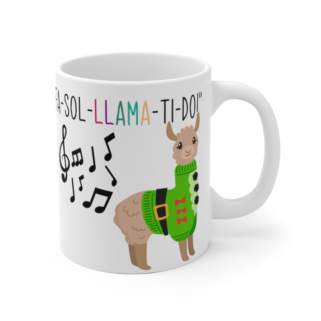 Llama, Solfege, Christmas Sweater, Music Mug