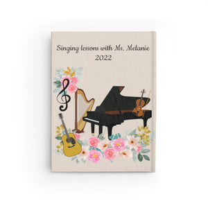 Personalized Music Lesson Hard Cover Journal - Ruled Line