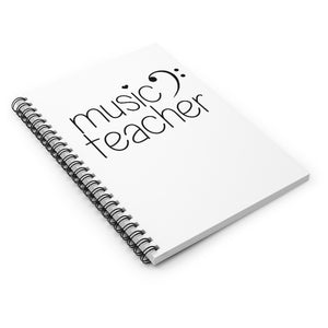 Music Teacher Spiral Notebook Ruled Line - Bass Clef