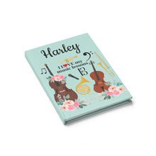 Personalized Music Lesson Hard Cover Journal - Ruled Line Aqua